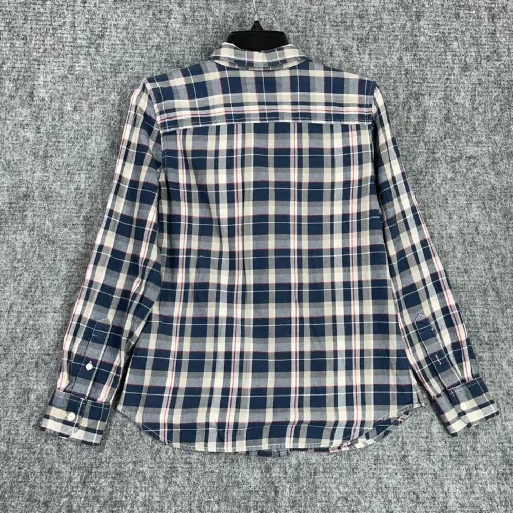 Ralph Lauren Shirt Womens S Plaid Ruffle Neck Western Rodeo Business Casual - Picture 2 of 5